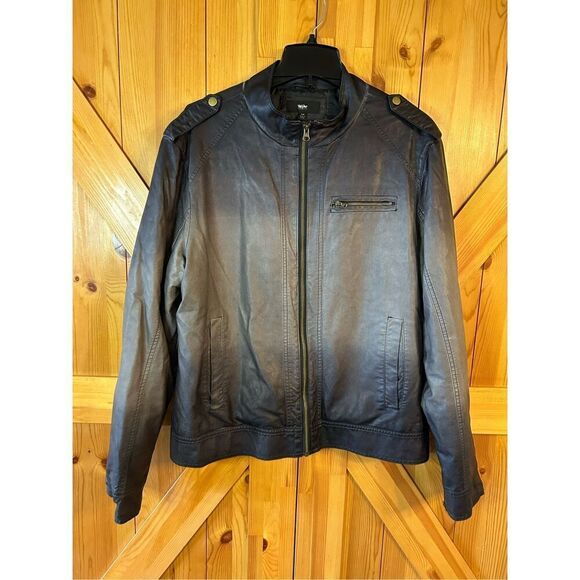 Mossimo Faux Leather Jacket Sz Medium ombre ￼(0976) - Picture 1 of 10